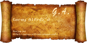 Gerey Alfréd névjegykártya